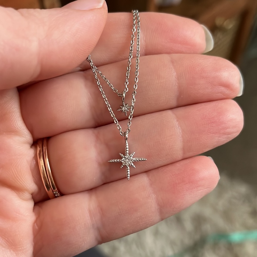 💥$5 FLASH SALE 💥
 Silver layered starburst necklace